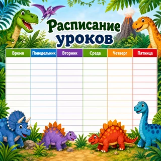 Шаблон расписания уроков — сгенерировать и распечатать