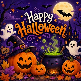 Penjana Kad Halloween dengan Foto