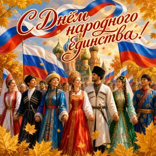Открытка с Днём народного единства — сгенерировать с фото