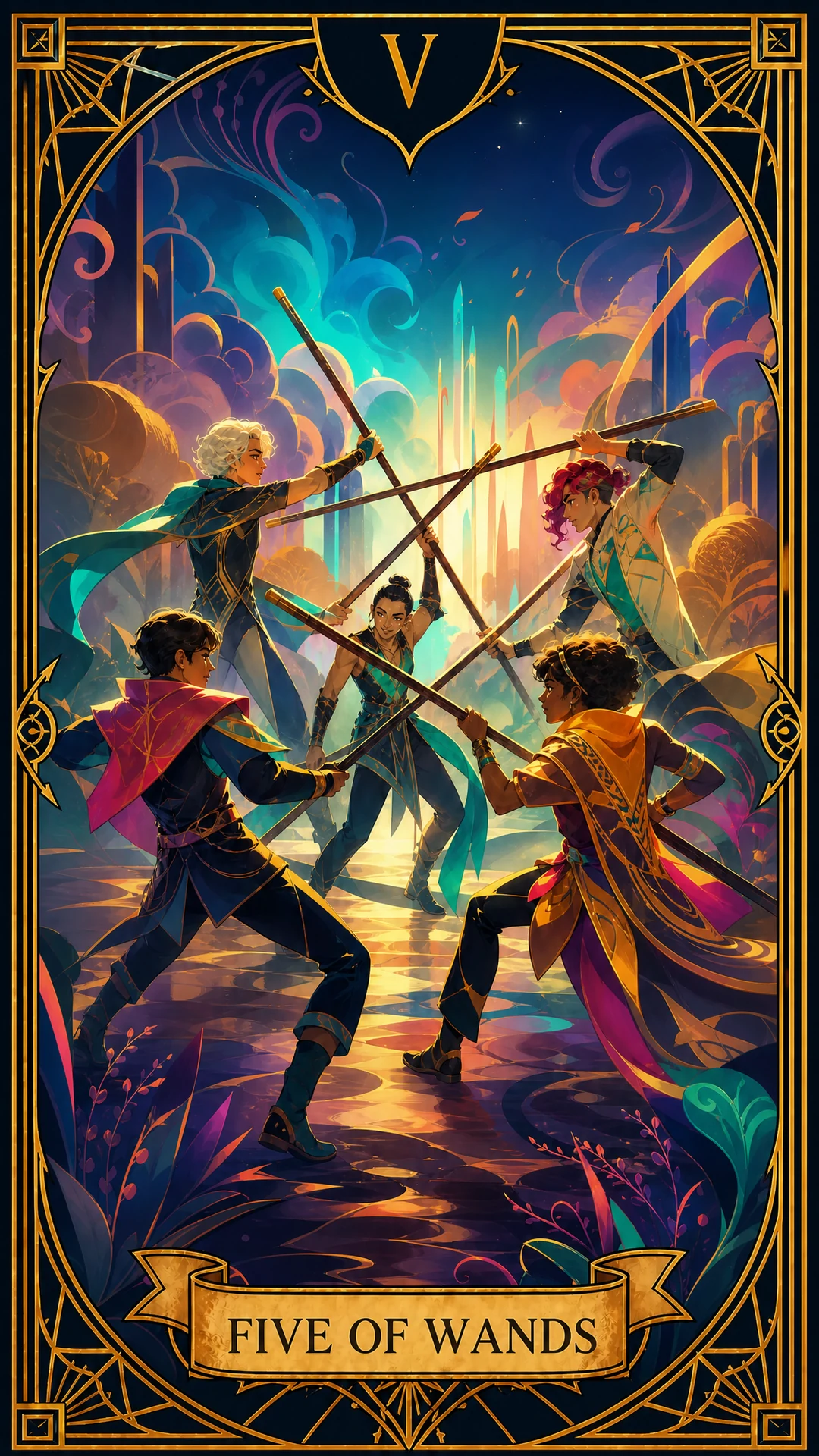 Five of Wands Tarot Card Meaning