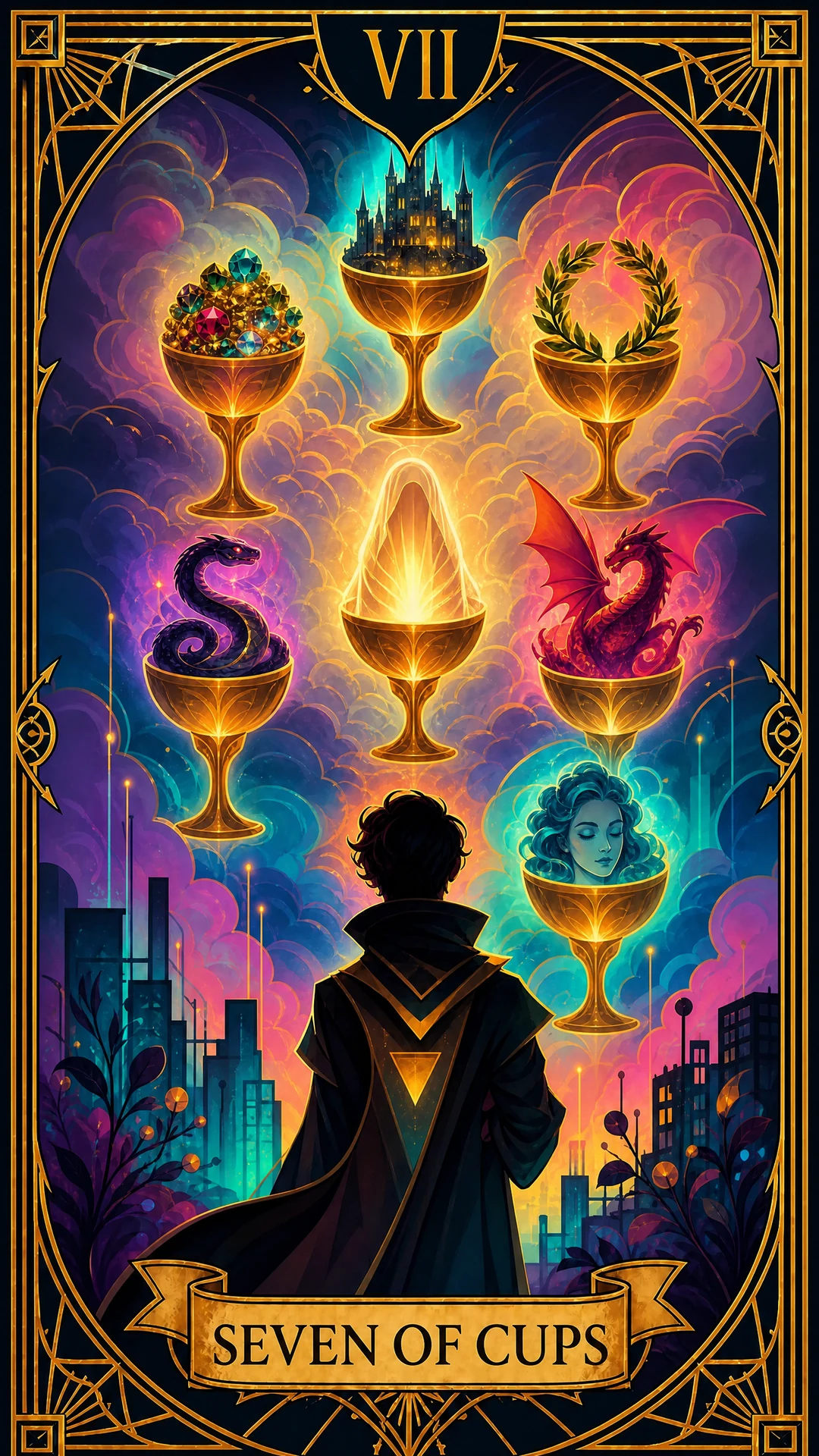 Seven of Cups Tarot Card Meaning
