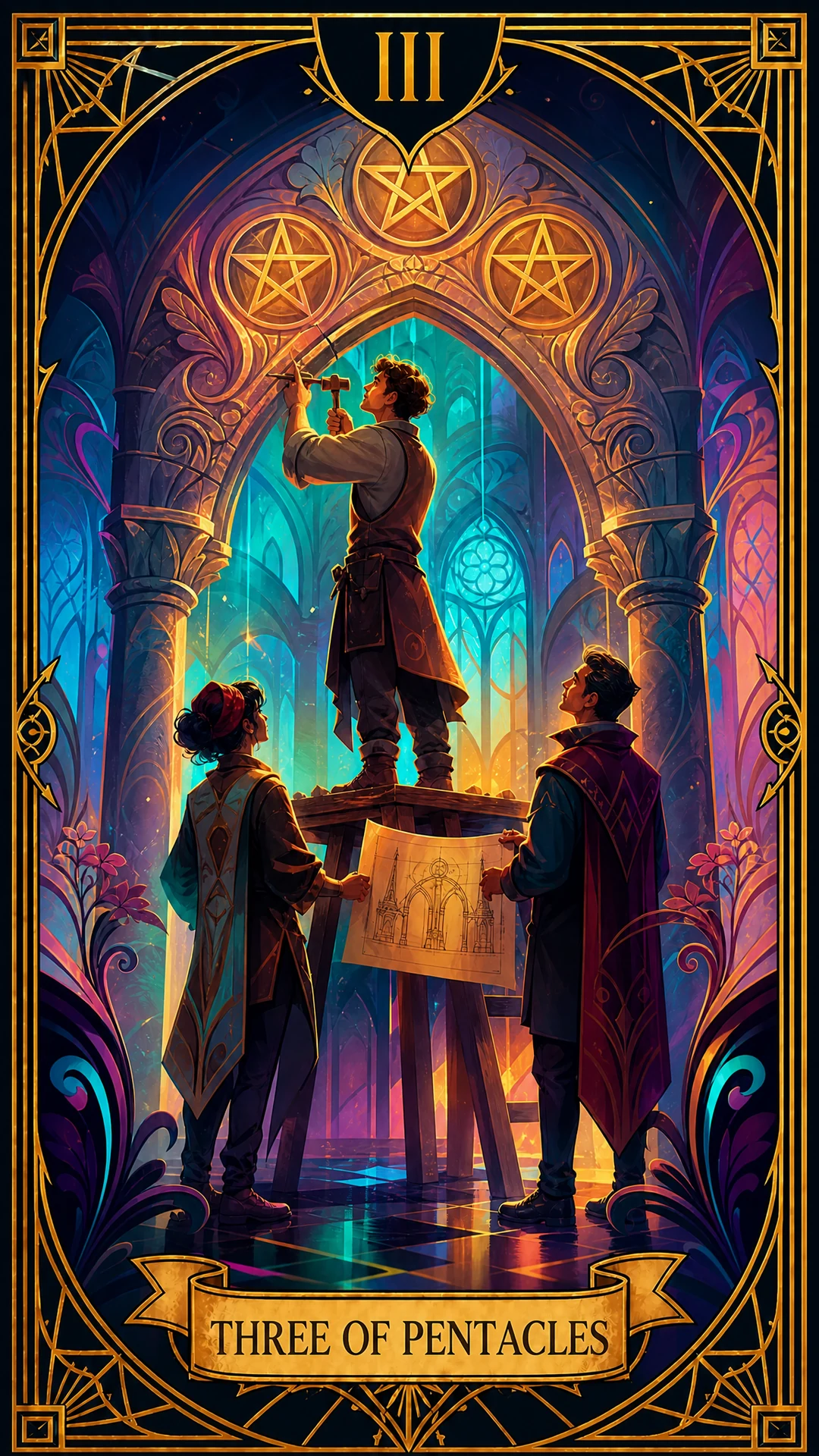Тройка Пентакли Tarot Card Meaning